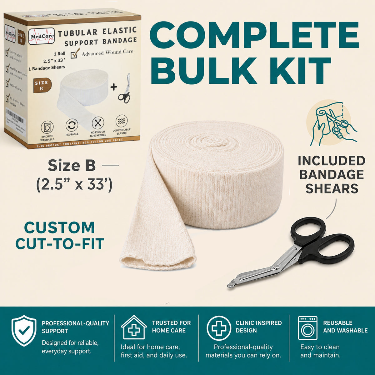 Medcore tubular elastic support bandage, size B