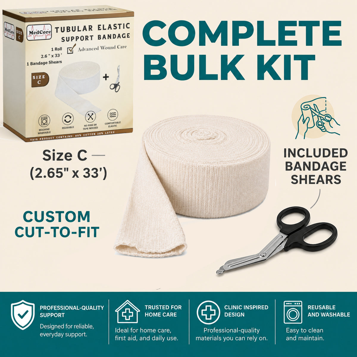 Medcore tubular elastic support bandage, size C