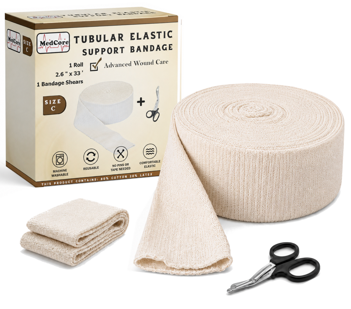 Medcore tubular elastic support bandage, size C