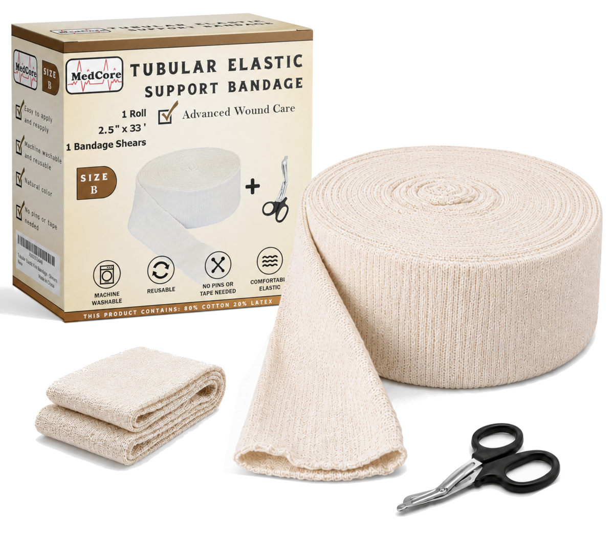 Medcore tubular elastic support bandage, size B