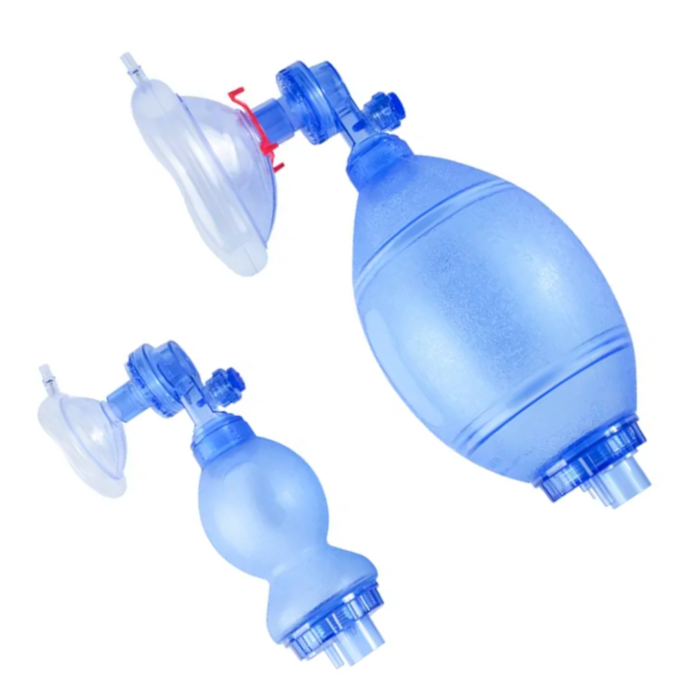 Adult/Child and Pediatric CPR Manual Resuscitation Training Kit - Includes 1 Adult/Child CPR Mask, 1 Pediatric Mask, 1 Adult/Child and 1 Pediatric Valve Squeeze Bag, 2 Reservoir Bag - Full BMV Kit