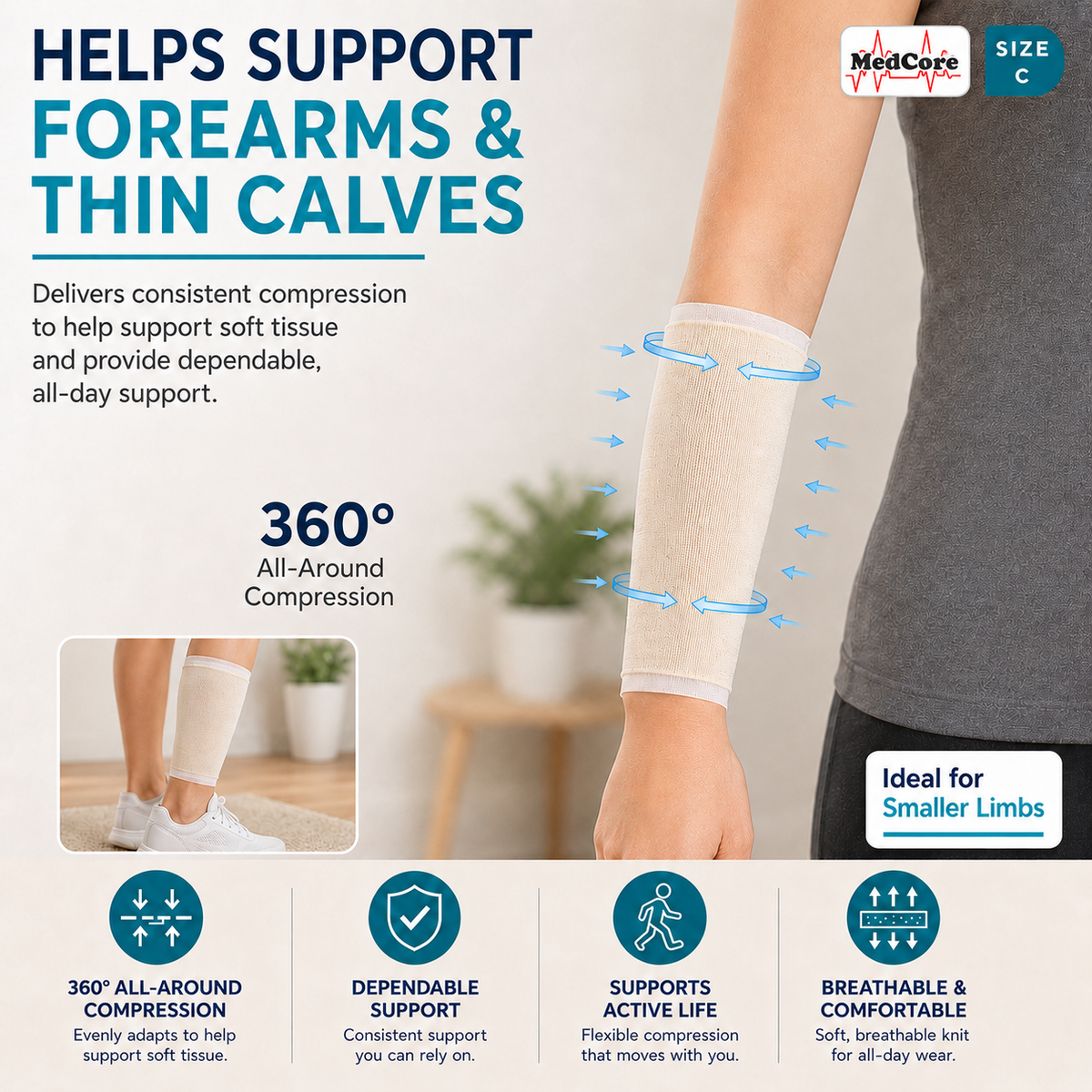 Medcore tubular elastic support bandage, size B