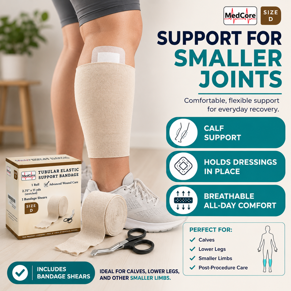 Medcore tubular elastic support bandage, size D