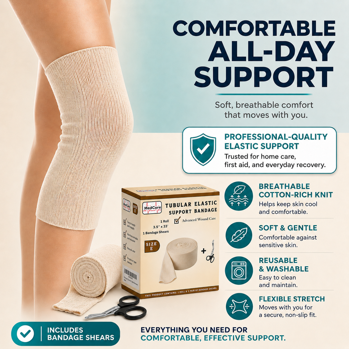 Medcore tubular elastic support bandage, size E