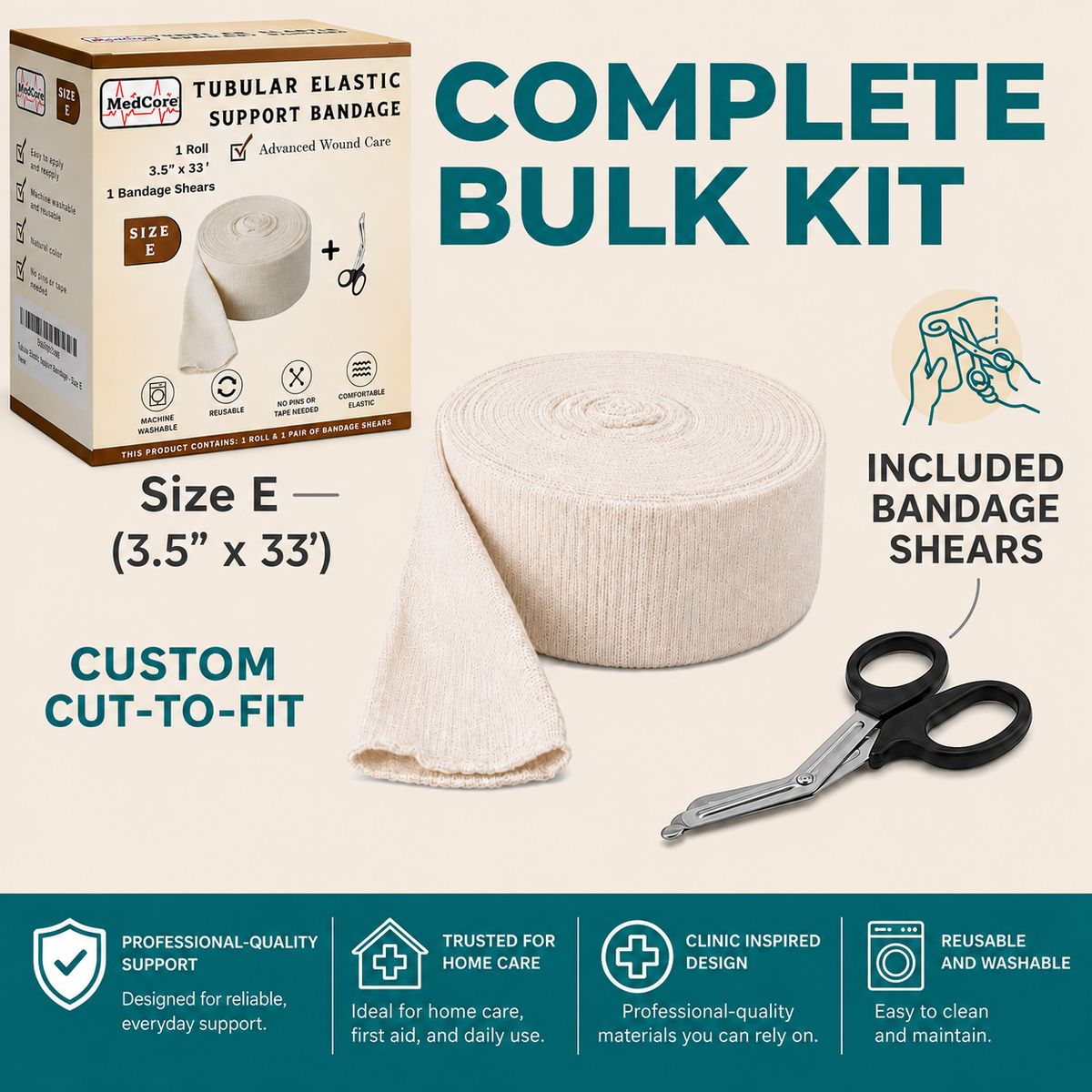 Medcore tubular elastic support bandage, size E