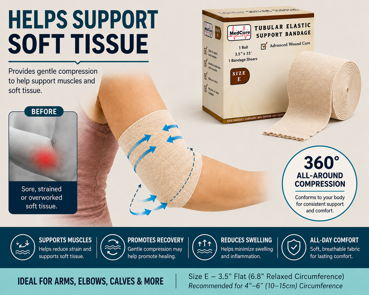 Medcore tubular elastic support bandage, size E