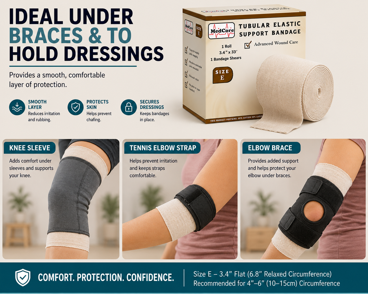 Medcore tubular elastic support bandage, size E