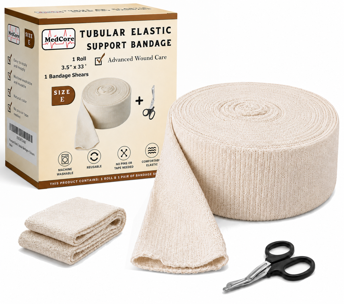 Medcore tubular elastic support bandage, size E