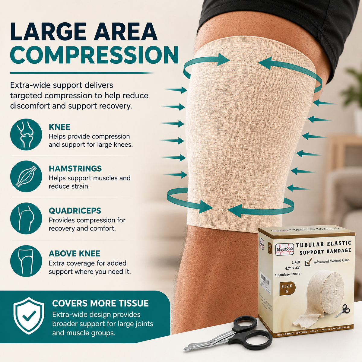 Medcore tubular elastic support bandage, size G