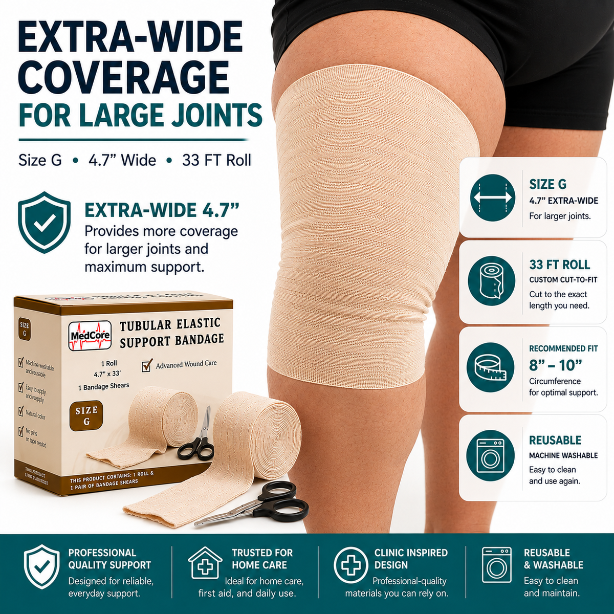 Medcore tubular elastic support bandage, size G